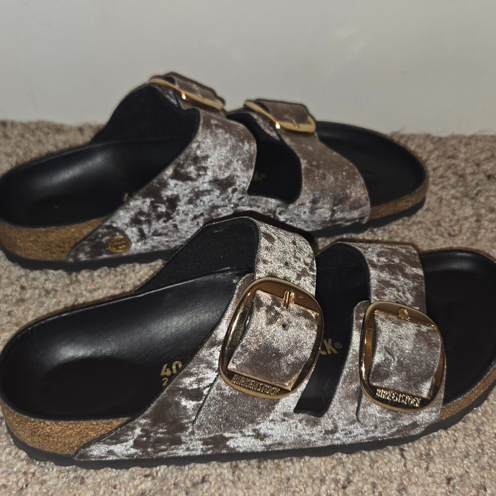 Birkenstock Arizona Big Buckle Crushed Taupe Velvet